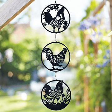 Triple Garden Cockerel Hanger - 62cm