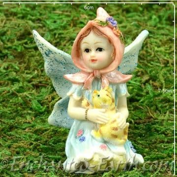 Vintage Style Flower Fairy - Jessie with her Cat Boo