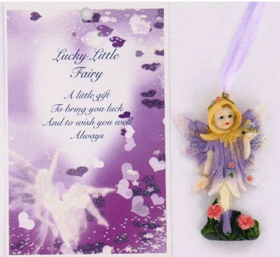 Vintage Style Hanging Fairy & Gift Card - Lucky Little Fairy.
