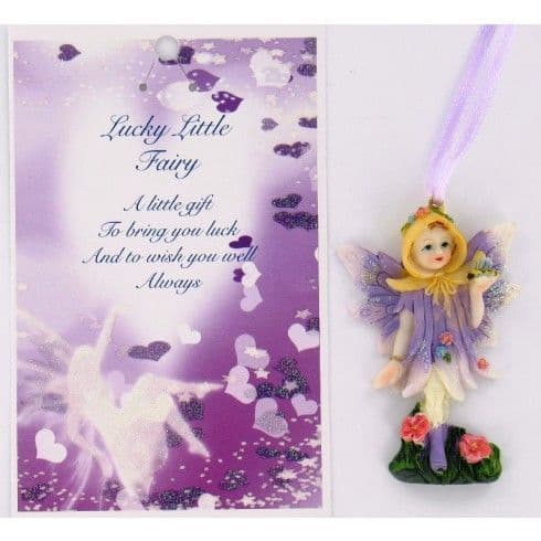 Vintage Style Hanging Fairy & Gift Card - Lucky Little Fairy..