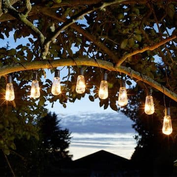 Vintage Style Lightbulb Solar String Lights - 10 Bulbs -