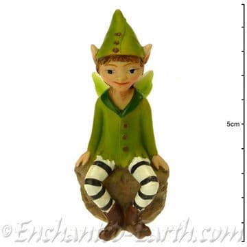 Vivid Arts - Miniature World - Leaf Fairy Sitting on a Rock