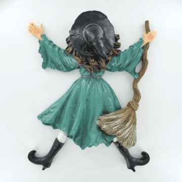 Wall Plaque Teal Witch Wall Splat - 31cm