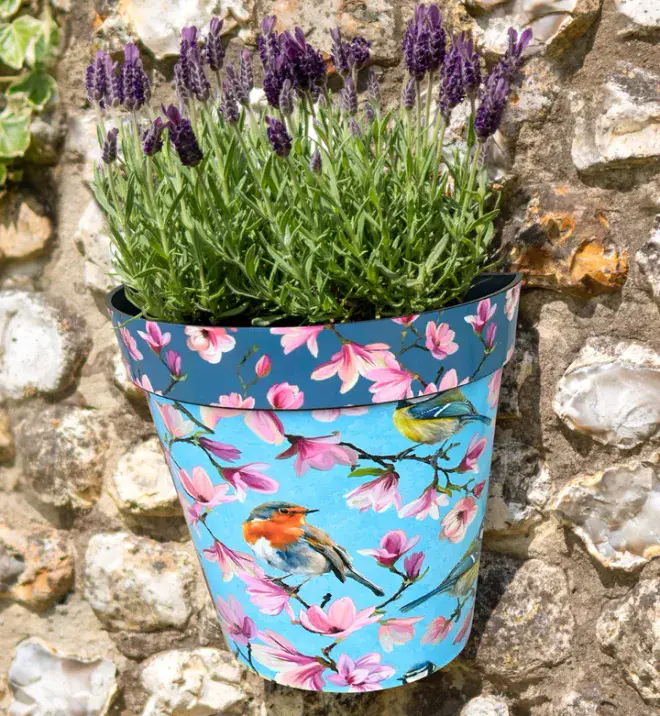 WaterColour Garden Burds - Wall Planter 25cm - Made From Recycled Plastic.