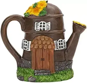 Watering Can Cottage - Rustic Fairy Garden House - 18cm