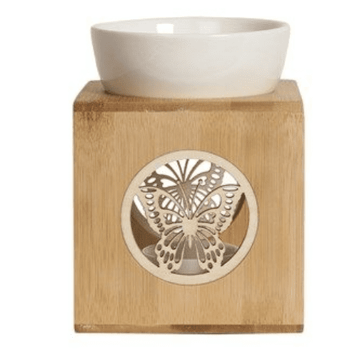 Wax Melt Burner – Zen Bamboo Butterfly - 15cm.