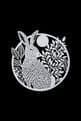 White Metal Wall Art - Pagan Hare & Moon - 40cm.