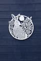 White Metal Wall Art - Pagan Hare & Moon - 40cm.
