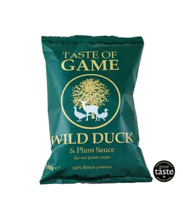 Wild Duck and Plum Potato Crisps - UK Grown & Made - Vegan Crisps - 150g Large Bag