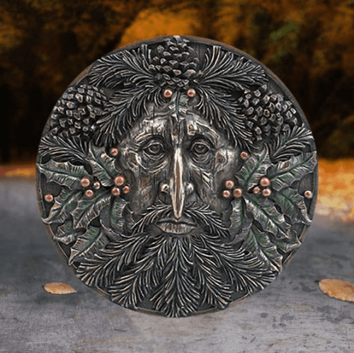 Winter  - Greenman Wall Plaque 14.5cm.