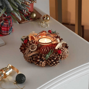 Winter Spice Christmas Candle Holder - 15cm