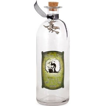 Witches Brew Glass Spell Bottle - With a Witch Charm