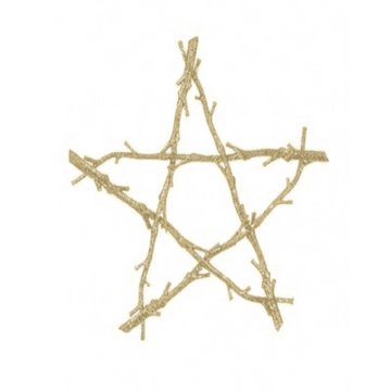 Witches Gold Glitter Pentagram