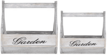 Wooden Garden Planter with Handle - Set of 2