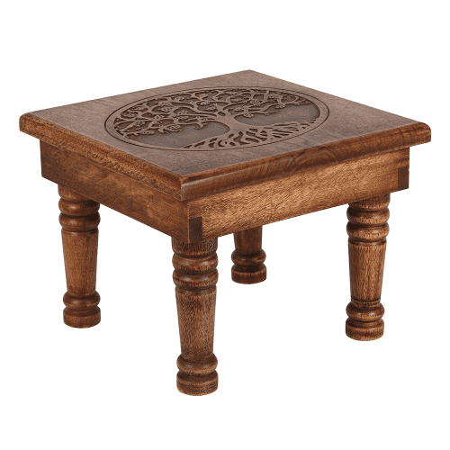 Wooden Hand Carved Tree of Life Altar Table  -30cm.