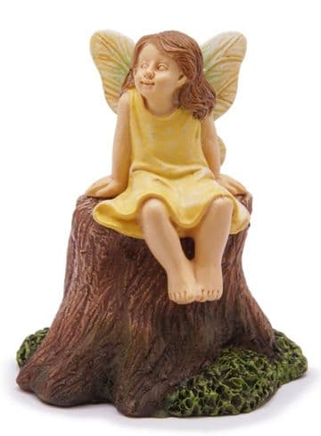 Woodland Knoll - Booster Seat - young fairy on a tree stump