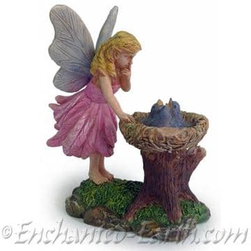 Woodland Knoll - Fairy with Blue Bird Nest