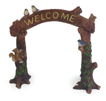 Woodland Knoll - Large Welcome Arch - with squirrel & birds - 17cm tall