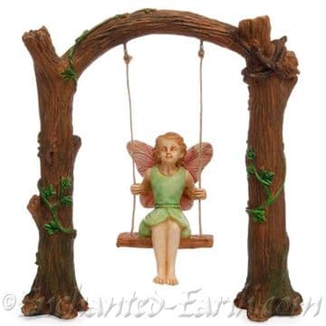 Woodland Knoll - Woodland Fairy on a Arched Swing