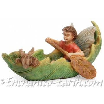 Woodland Leaf Canoe With Fairy boy & Rabbit