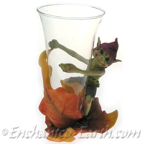 Woodland Pixie with Glass Flower Vase.
