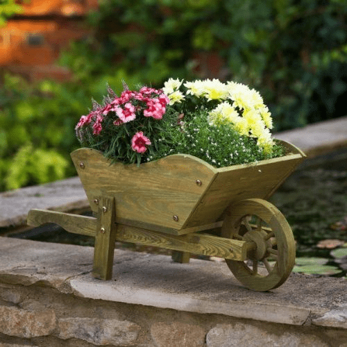 Woodland Wheelbarrow Planter - FSC Wood - 70cm long.