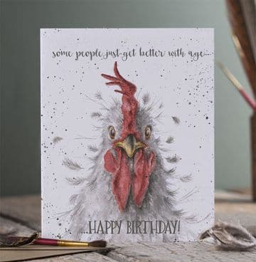 Wrendale Design - Happy Birthday Hen - Greeting Card