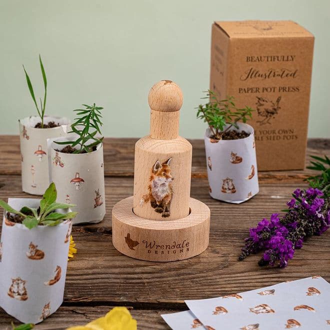 Wrendale - Garden Press Paper Pot Press - Born to be wild.