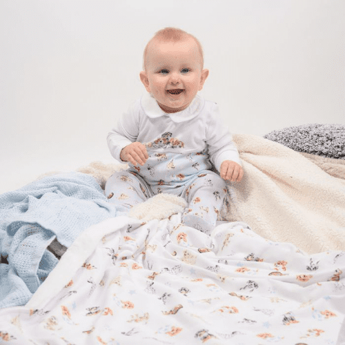 Wrendale Little Paws - Dog Printed Baby Grow.