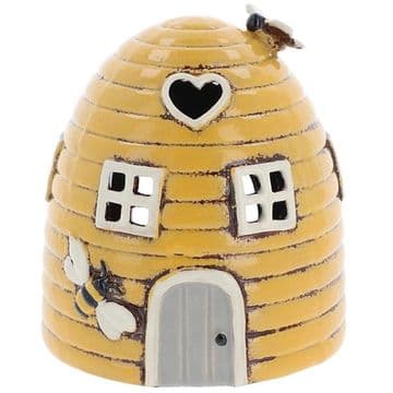 Yellow Beehive Tea light House - Ceramic - 14cm