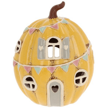 Yellow Sqush Tea light House - Ceramic - 17cm