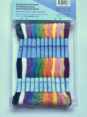 DMC Threadship Pastel 12 Skein 6 Stranded Thread Pack - Free Tool