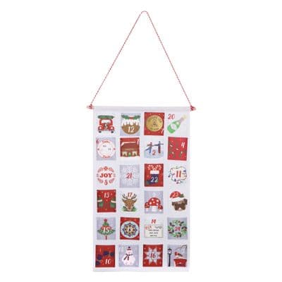 Festive Ribbon Advent Wall Hanging