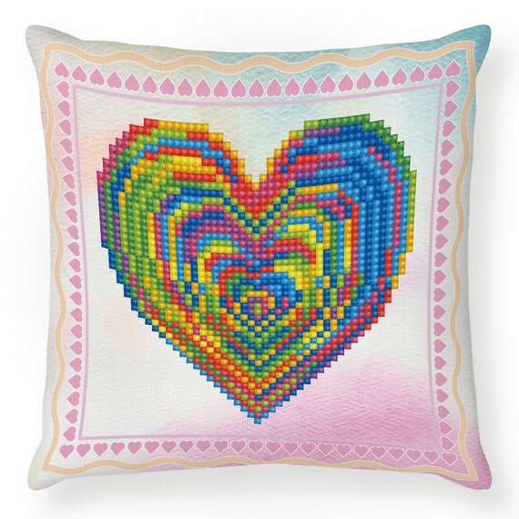 Rainbow Heart Cushion