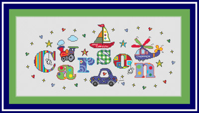 Transport Cars Trains Boats Boys Nameplate