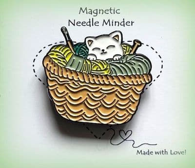 Wool Cat Basket Needle Minder