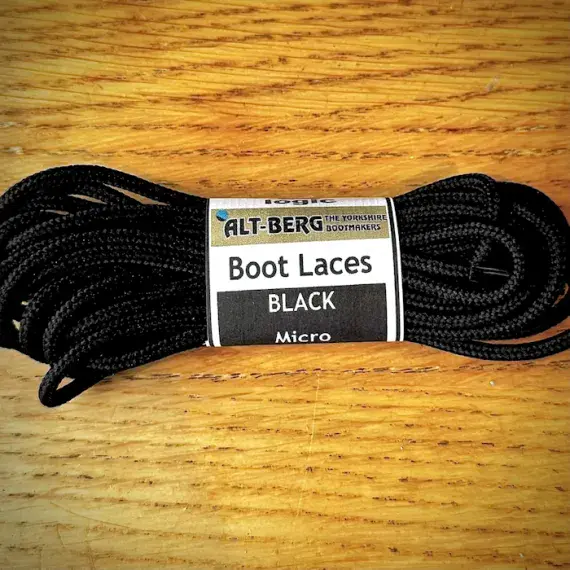 Altberg MICRO Boot Laces, BLACK.