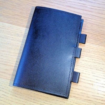 Black Leather Pocket Notebook Cover PWL 9131