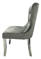 2x Belamo Dark Grey Dining Chair with Chrome Legs