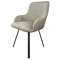 2x Rosario Dark Grey Dining Chair with Black Legs
