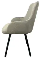 2x Rosario Dark Grey Dining Chair with Black Legs