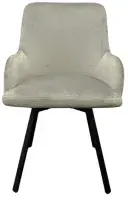 2x Rosario Dark Grey Dining Chair with Black Legs
