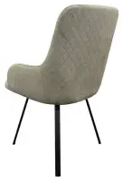 2x Rosario Dark Grey Dining Chair with Black Legs