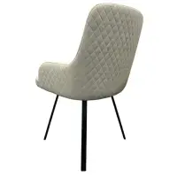2x Rosario Light Grey Vegan Leather Dining Chair with Black Legs