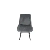 2x Rosetta Dark Grey Dining Chair with Black Legs