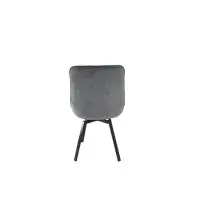 2x Rosetta Dark Grey Dining Chair with Black Legs