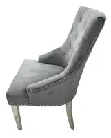 2x Ruentes Dark Grey Dining Chair with Chrome Legs