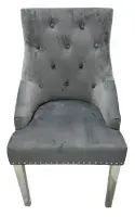 2x Ruentes Dark Grey Dining Chair with Chrome Legs