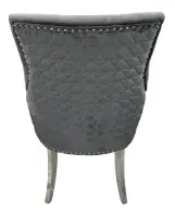 2x Ruentes Dark Grey Dining Chair with Chrome Legs