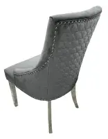 2x Ruentes Dark Grey Dining Chair with Chrome Legs